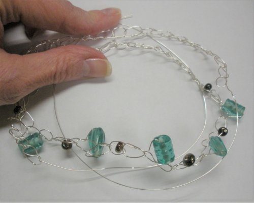 Judy Larson's Wire Crocheted Necklace - , Contemporary Wire Jewelry, Crocheting, wire crocheted necklace